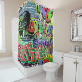 Rideaux De Douche Mur de graffitis : Hip hop urbain (En situation)