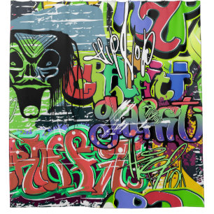 Rideaux De Douche Mur de graffitis : Hip hop urbain