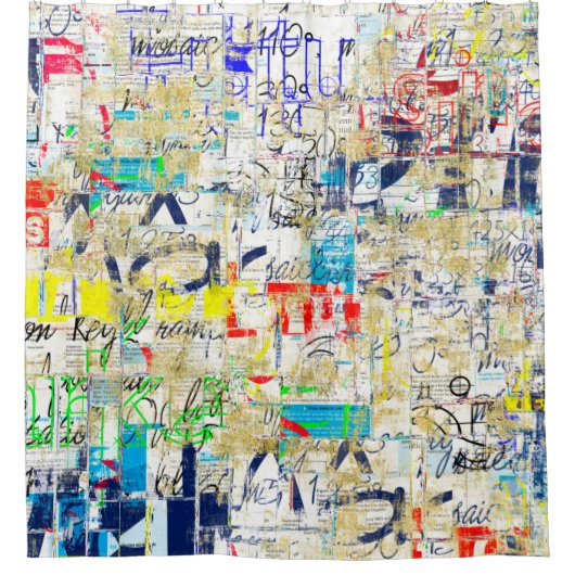 Rideaux De Douche Mur de rue de graffitis. Grunge wallart, rue, dos (Devant)