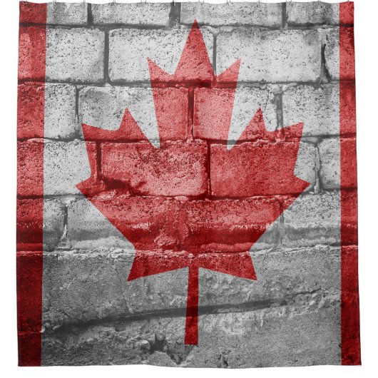Rideaux De Douche Mur du drapeau du Canada (Devant)