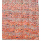 Rideaux De Douche Mur en brique rouge orange vif (Devant)