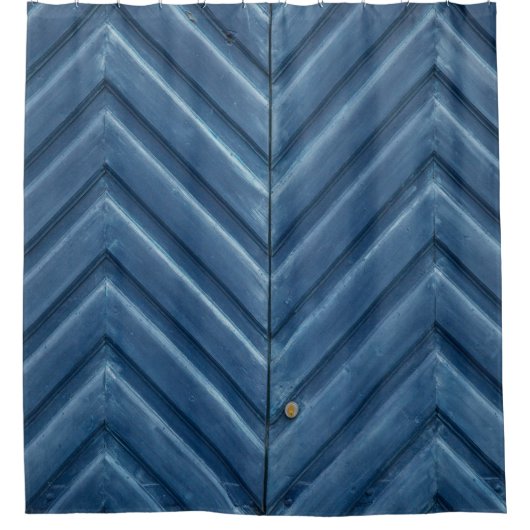 Rideaux De Douche Mur en chevron bleu (Devant)
