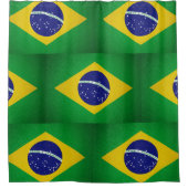 Rideaux De Douche Mur en cuir drapeau du Brésil (Devant)