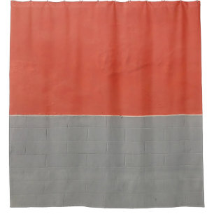 Rideaux De Douche Mur peint en gris et orange