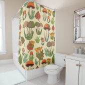 Rideaux De Douche Mushroom pattern. (En situation)
