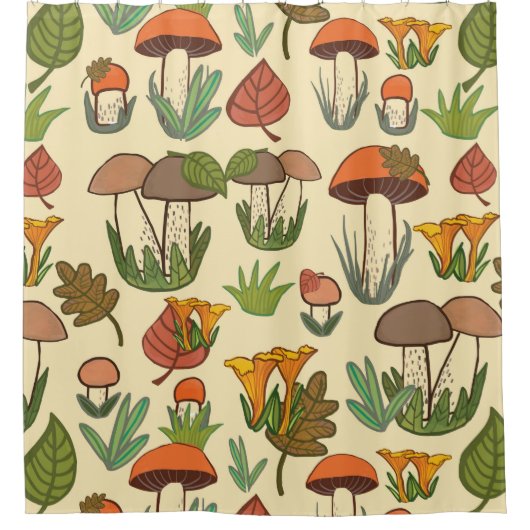 Rideaux De Douche Mushroom pattern. (Devant)