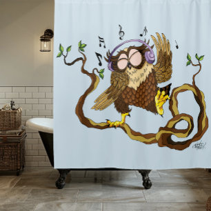 Rideaux De Douche Music Owl