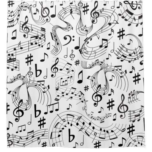 Rideaux De Douche Musique, notes musicales (Devant)