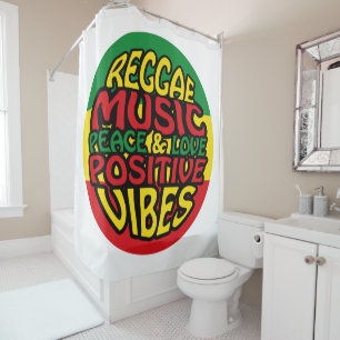 Rideaux De Douche Musique reggae avec des paroles positives