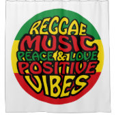 Rideaux De Douche Musique reggae avec des paroles positives (Devant)