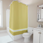 Rideaux De Douche Mustard bouché solide avec bande (En situation)