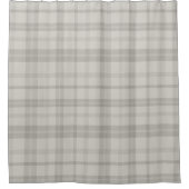 Rideaux De Douche Muted Farmhouse Gray Plaid w/ Linen Texture (Devant)