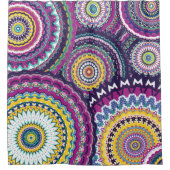 Rideaux De Douche Mutli-Mandalas pourpre en gras (Devant)