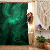 Rideaux De Douche Mystical Emerald Green Swirl Abstract