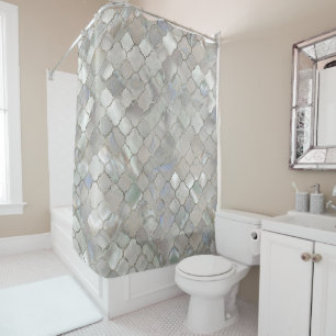 Rideaux De Douche Nacre marocaine de motif de Quatrefoil
