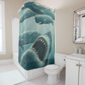 RIDEAUX DE DOUCHE NAGER AVEC LES REQUINS (En situation)