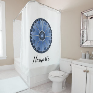 Rideaux De Douche NAMASTE Lotus Bleu Mandala Nouvel Âge Personnalisé