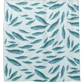 Rideaux De Douche Narwhal dans le Motif de l'océan bleu (Devant)