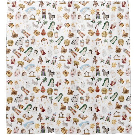 Rideaux De Douche Nativité chrétienne de Noël (Devant)