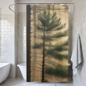 Rideaux De Douche Nature paisible Pin Arbre Foggy Jungle