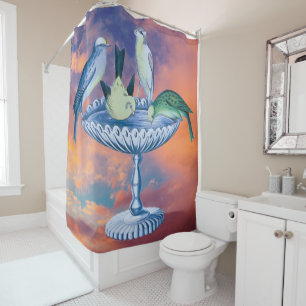 Rideaux De Douche Nature sauvage - Oiseaux de bain d'oiseaux