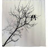 Rideaux De Douche nature zen paysage noir blanc silhouette de l'arbr (Devant)