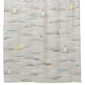 Rideaux De Douche Nautical Bath Seattle Ferry Neutral Lighthouse (Devant)