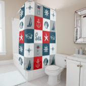 Rideaux De Douche Nautical themed design (En situation)