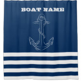 Rideaux De Douche Nautique, Ancre Marine Blue Striped Sailor (Devant)