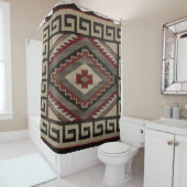 RIDEAUX DE DOUCHE NAVAJO INDIAN ANTIQUE DESIGN (En situation)