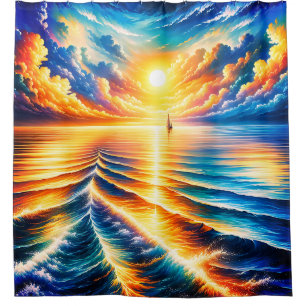 Rideaux De Douche "Naviguer dans le coucher du soleil : Whisper d’Oc