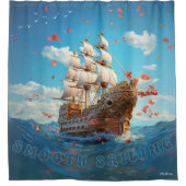 Rideaux De Douche navire à voile lisse (Devant)