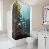 Rideaux De Douche Navire coulé caché par le récif, école de poissons (En situation)