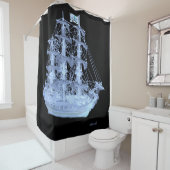 RIDEAUX DE DOUCHE NAVIRE PIRATE DÉPLOYÉ (En situation)