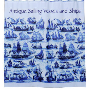 Rideaux De Douche NAVIRES À VOILE vintage, NAVIRES DE DIVERSES NATIO