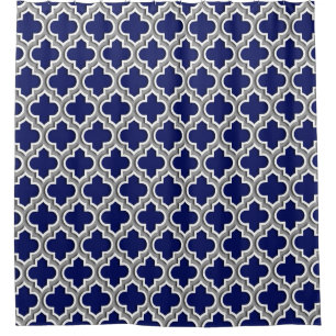 Rideaux De Douche Navy Blue Dk Grey What Marocain #5DS Motif