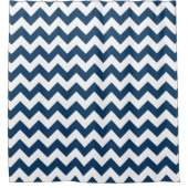 Rideaux De Douche Navy Zigzag, Navy Chevron, Motif géométrique (Devant)