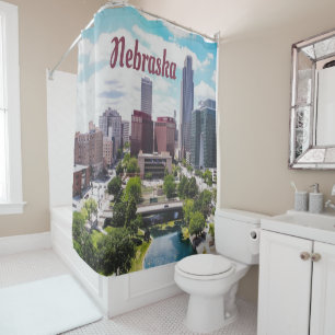 Rideaux De Douche Nebraska City Skyline Omaha