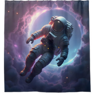 Rideaux De Douche Nebula Drift : L'Explorateur Solitaire – Art Spati