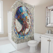 Rideaux De Douche Néfertiti égyptien - Art Mosaïque (En situation)