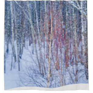 Rideaux De Douche Neige Dans La Forêt