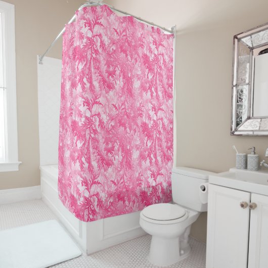 Rideaux De Douche Neige rose (En situation)