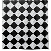 Rideaux De Douche Neo Deco Black and Faux White Marble Checkerboard (Devant)