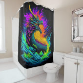 Rideaux De Douche Neon Dragon (En situation)