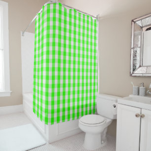 Rideaux De Douche Neon Green En vichy Motif par Shirley Taylor