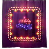 Rideaux De Douche Neon Joyeux Sucre de canne de Noël (Devant)