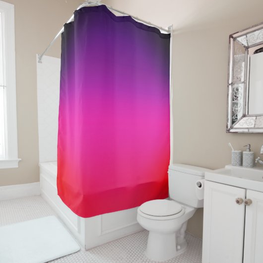 Rideaux De Douche Neon Purple et pink ombre design abstrait (En situation)