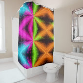 Rideaux De Douche Neon Radial Burst Explosion (En situation)