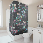 Rideaux De Douche Neon Sakura Glitch (En situation)