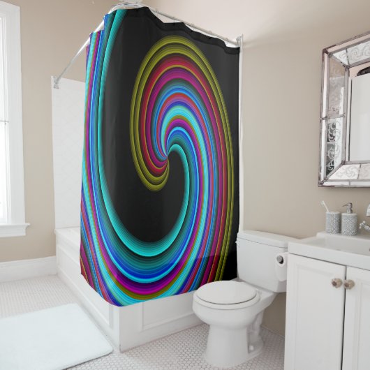 Rideaux De Douche Neon Wave...... (En situation)